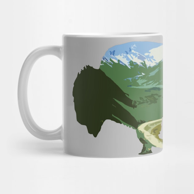 Montana Bison Nature Silhouette by IORS